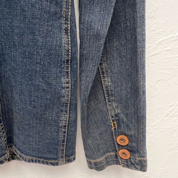 Levis Strauss Signature Denim Jacket Womens Small Fitted Jeans Blazer Coat Blue - Picture 3 of 7